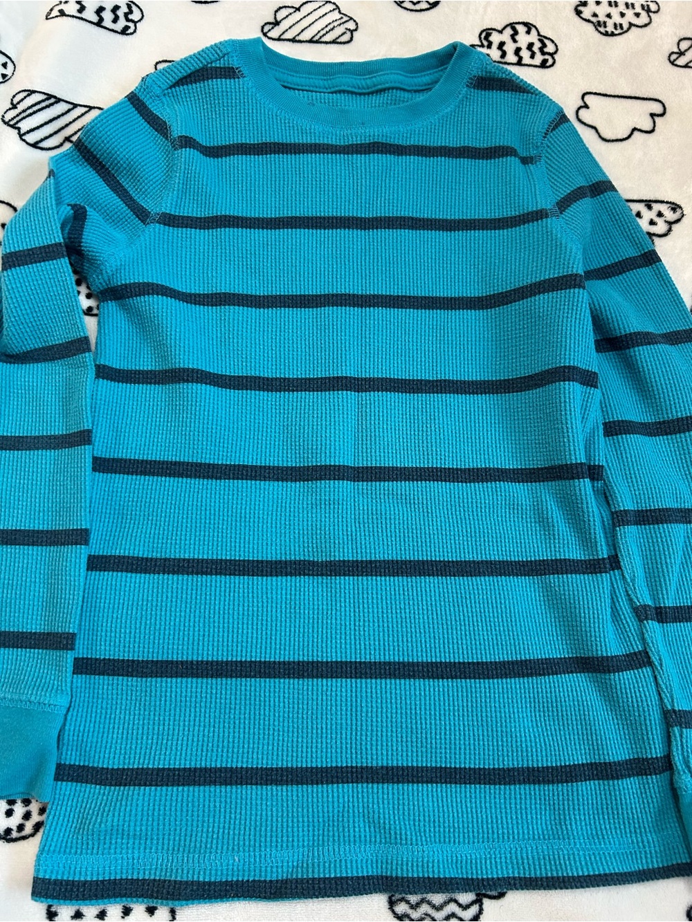 Striped Crewneck Sweater - Teal & Black